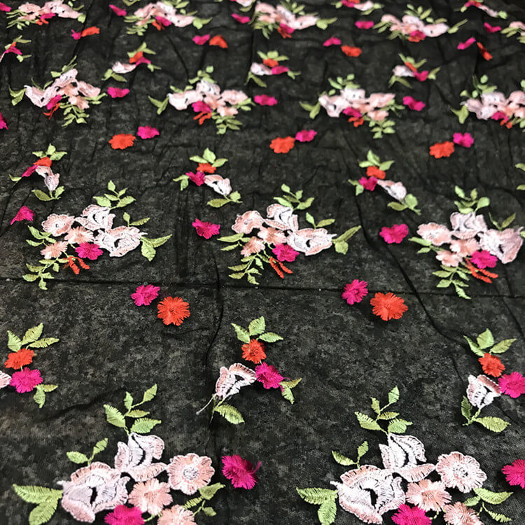 Polyester Embroidered Fabric for Women's Wear Wholesale Supplier 4